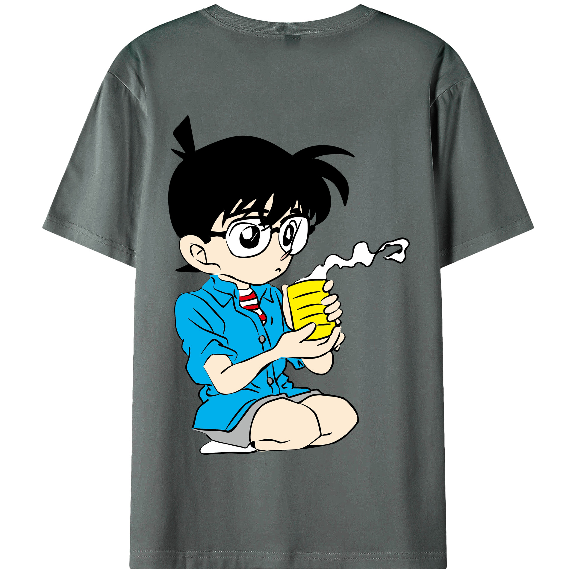 （画像用） 名探偵コナン 江戸川 コナン Detective Conan Conan Edogawa 綿100％半袖Tシャツ（背面プリント）
